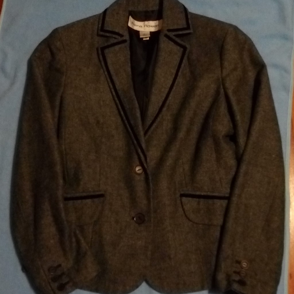 Rena Rowan grey & black lined blazer, sz 8
